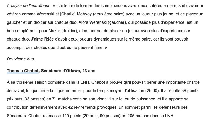 Cayden Primeau ferait partie de l'équipe AMÉRIQUE DU NORD...des moins de 23 ans...