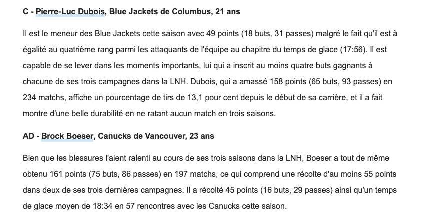 Cayden Primeau ferait partie de l'équipe AMÉRIQUE DU NORD...des moins de 23 ans...