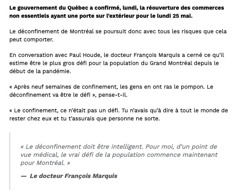 La ville de Montréal prête pour le DÉFI du DéCONFINEMENT?