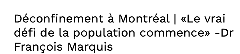 La ville de Montréal prête pour le DÉFI du DéCONFINEMENT?