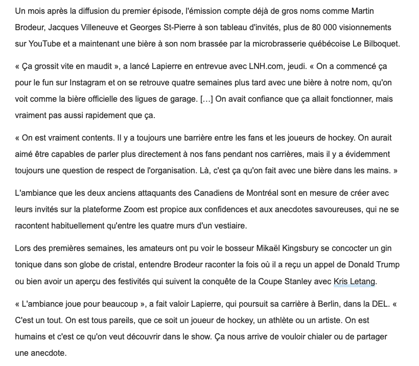 Lapierre et Latendresse sont CRAMPÉS...Pas de LIMITE pour les PARTY ANIMALS!!!!!