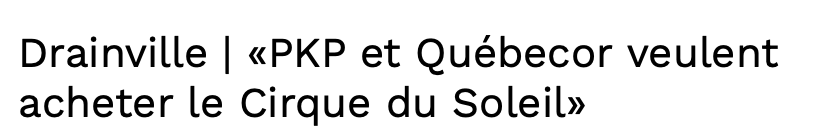 LE CIRQUE du SOLEIL avant les Nordiques....