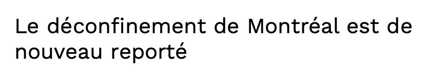 Le DÉCONFINEMENT à Montréal...C'est comme la COUPE STANLEY...