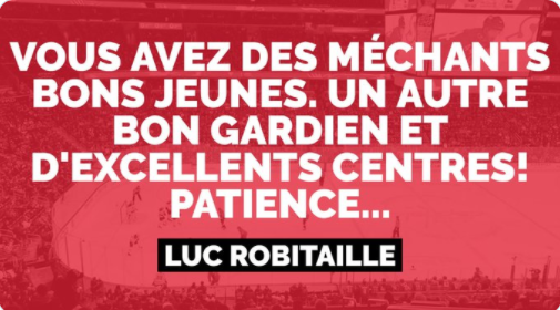 Luc Robitaille protège son BOY Marc Bergevin....