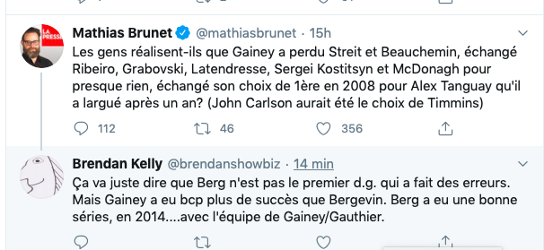 Mathias Brunet HUMILIÉ par Brendan Kelly de la GAZETTE...