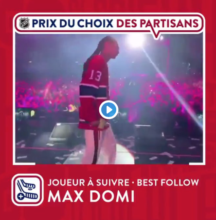 Max Domi va-t-il gagner le PRIX des FANS? Snoop Dogg lui donne son APPUI....