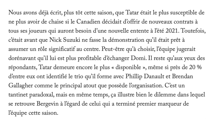 Nick Suzuki montre la porte de sortie à Max Domi....