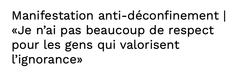 Quand les Québécois nous font HONTE de même...