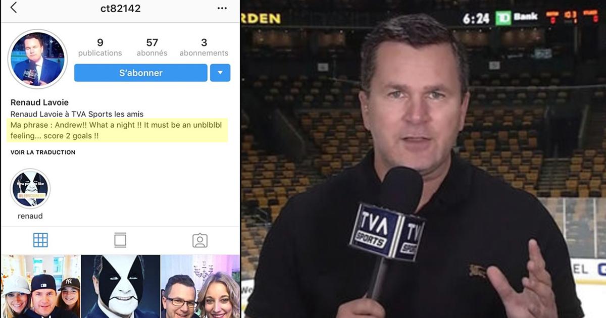Renaud Lavoie en a MARRE...des comptes INSTAGRAM riant de lui!!!