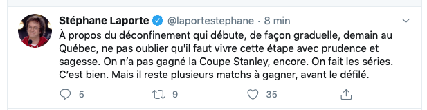 Stéphane Laporte sait comment parler au Québécois...HOCKEY STYLE!!!