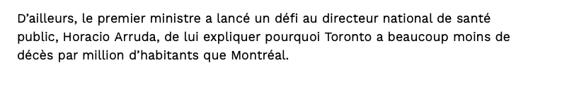 Toronto nous MASSACRE..au hockey...et en santé...