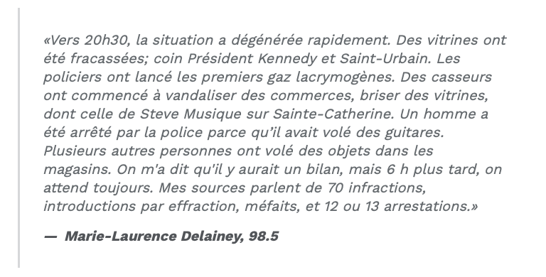 À Montréal, tu MANIFESTES contre le RACISME...tu DÉTRUIS TA VILLE...