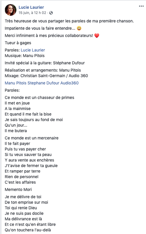 Après avoir affirmé que le VACCIN contre la COVID-19 est de la PURE MERDE...Lucie Laurier....