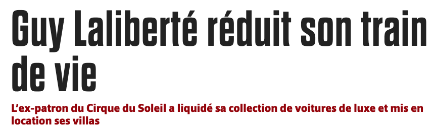 Guy Laliberté de moins en moins RICHE...pas BON pour les Nordiques...