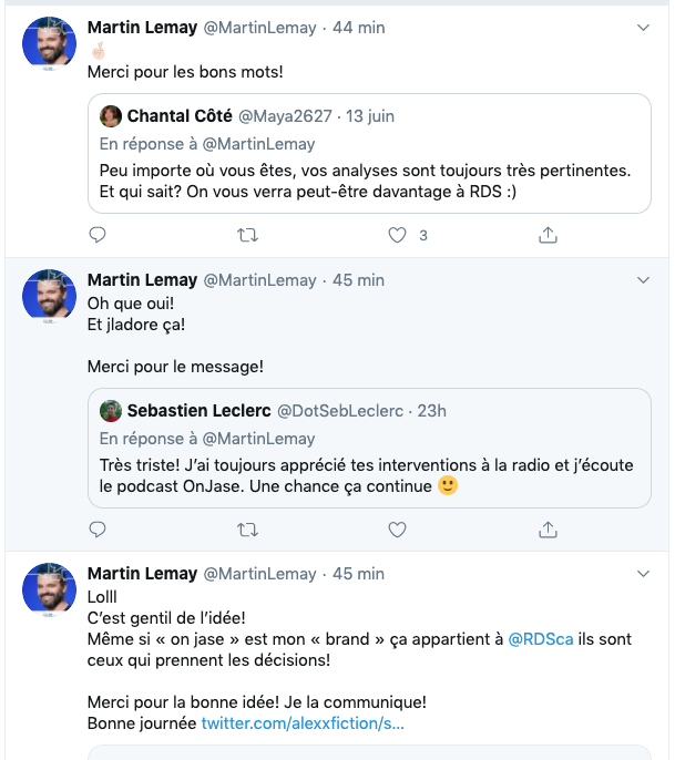 Jean-Charles Lajoie peut bien continuer de parler dans le DOS de Martin Lemay....