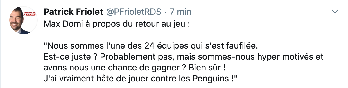 Max Domi parle comme un gars sûr à 100%.