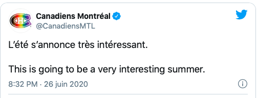 Même le compte twitter du CH...veut perdre contre les Penguins...