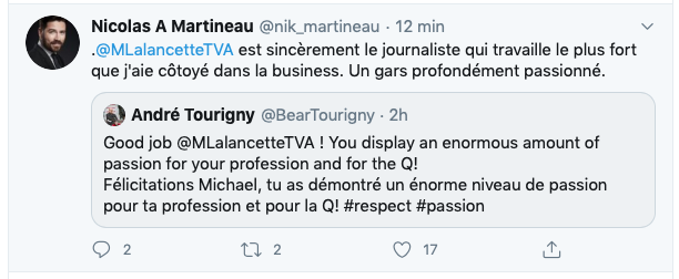 Mikaël Lalancette met Renaud Lavoie dans sa petite poche....