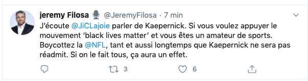 Tant que Colin Kaepernick n'est pas réadmis...