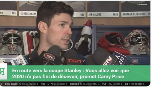 Carey Price a PARLÉ....HAHA!!!