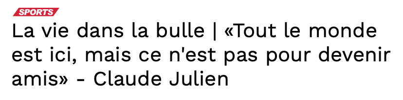 Claude Julien a du MÉCHANT dans le NEZ!!!!!