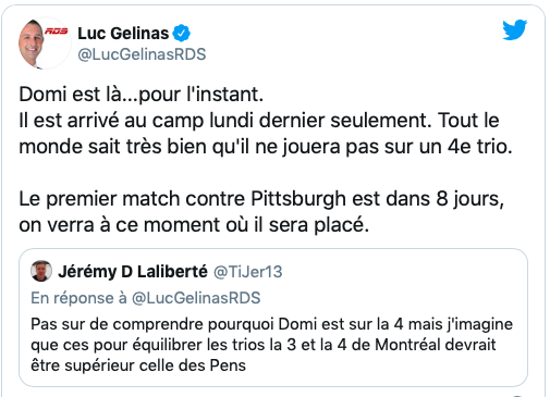 Mais pourquoi pas? Max Domi sur la 4e ligne...