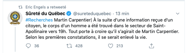 Martin Carpentier est mort....