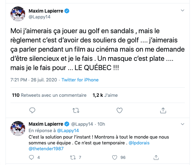 Maxim Lapierre est en TABARN...