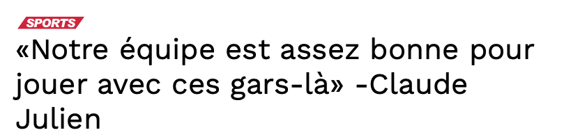 Claude Julien lance déjà un message à Alain Vigneault et Michel Therrien...