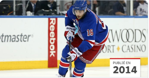 Derek Stepan s'était FRACTURÉ la mâchoire en 2014...