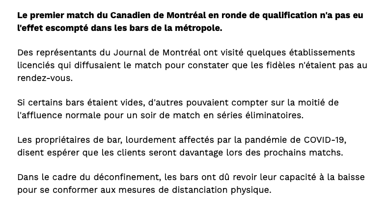 GROSSE VICTOIRE du CH..LOURDE DÉFAITE pour les BARS...