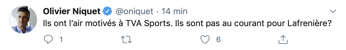 HAHA...À TVA Sports, ils ne sont pas au courant...