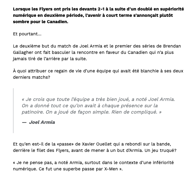 Joel Armia et Jonathan Drouin FIERS....de ne pas avoir été PARESSEUX...