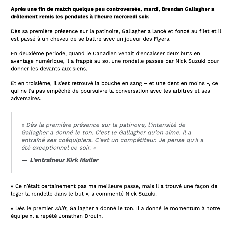 Tout le monde a suivi Brendan Gallagher...Même Jonathan Drouin...