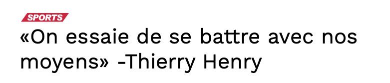 Faudrait rappeler l'ancien SLOGAN du CH à Thierry Henry...