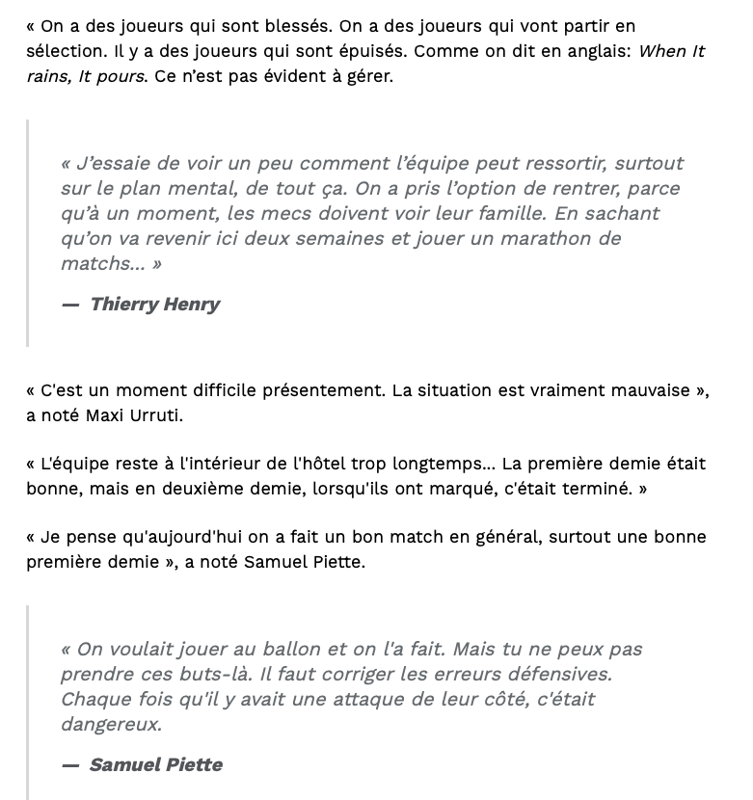 Faudrait rappeler l'ancien SLOGAN du CH à Thierry Henry...