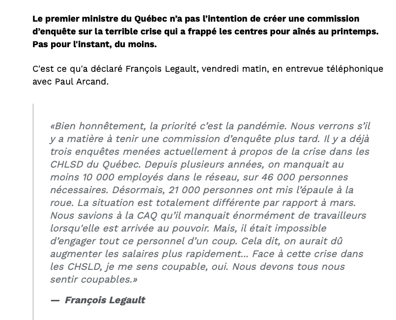 François Legault fait son Marc Bergevin...