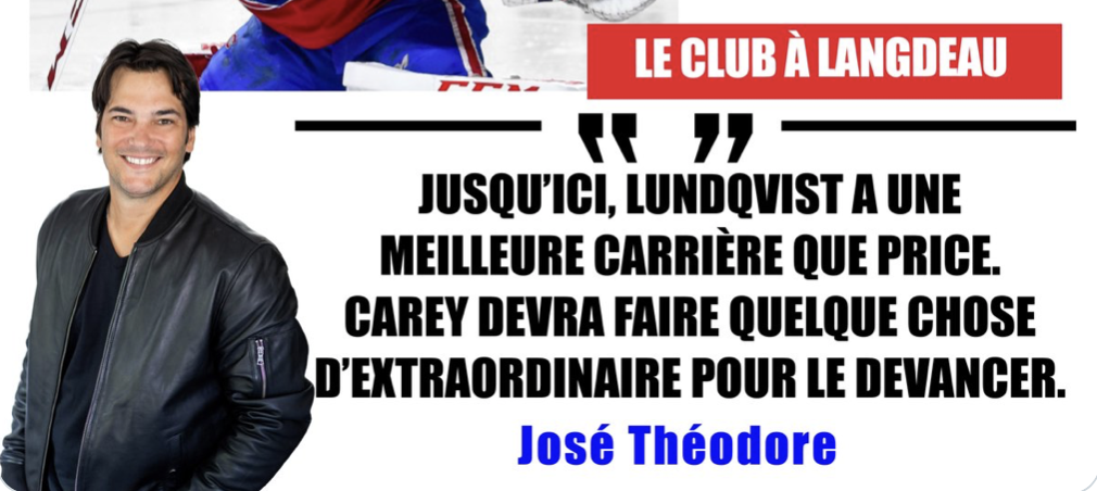 Jose Théodore continue de cracher sur Carey Price...