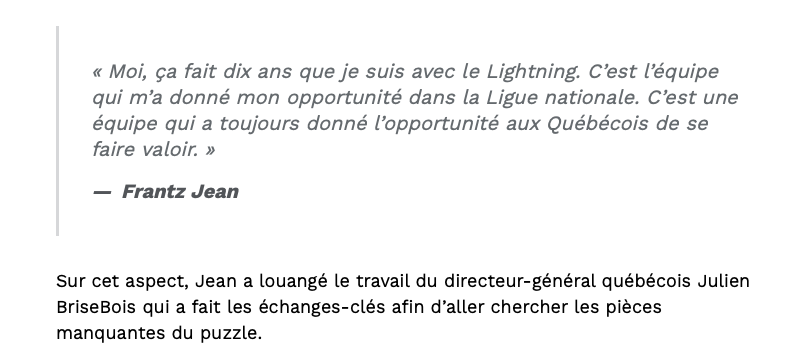 Montréal, la TUEUSE des Québécois....Tampa Bay le PARADIS...