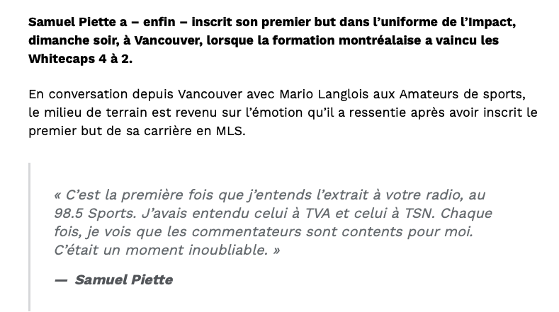 On comprend la JOIE de Samuel Piette...mais...