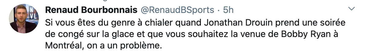 On peut BEN comparer Jonathan Drouin à Bobby Ryan...