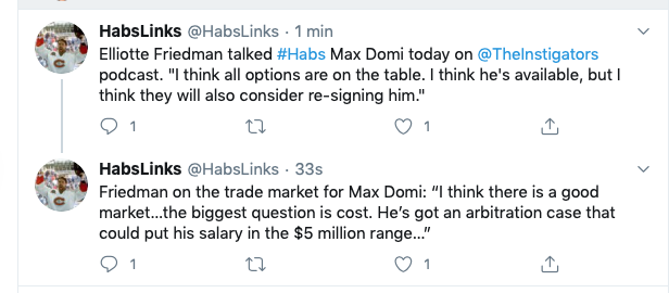 Selon Elliotte Friedman...Max Domi....