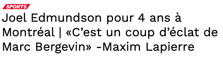 Taylor Hall le POISON, Joel Edmundson le COUP D'ÉCLAT!!! HAHA!!!