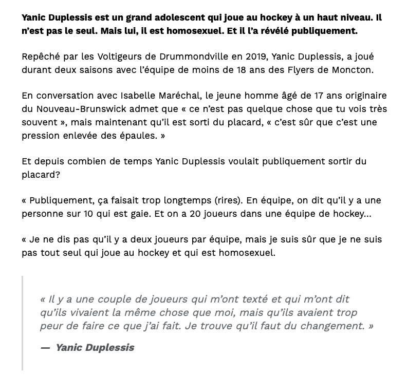 Un joueur du CH malheureux, parce qu'il n'est pas sorti du placard...