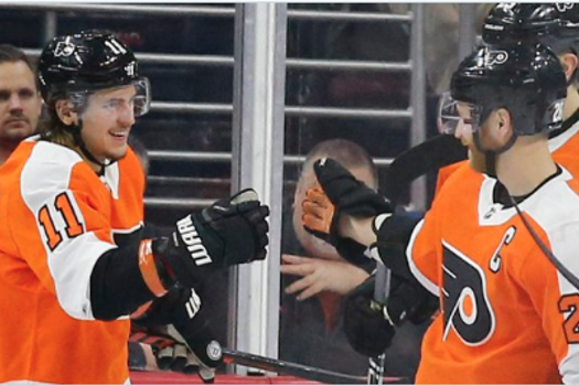 Claude Giroux et Travis Konecny, les DEUX CHOKEUX des Flyers....