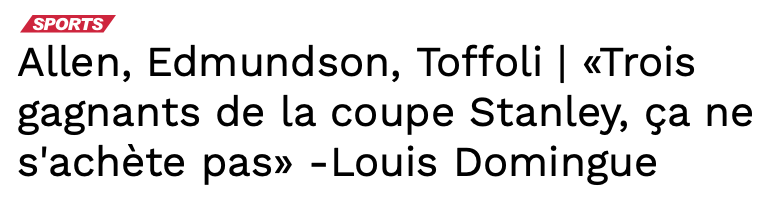 3 GAGNANTS de la COUPE STANLEY...OUIN...