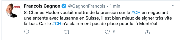 Charles Hudon voulait mettre la PRESSION sur Marc Bergevin...