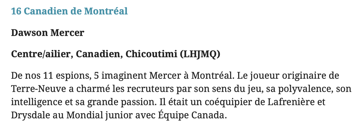 Cinq recruteurs l'envoient à Montréal...