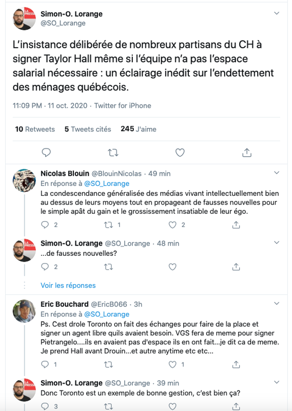 De Taylor Hall à une blague sur l'ENDETTEMENT des Québécois...