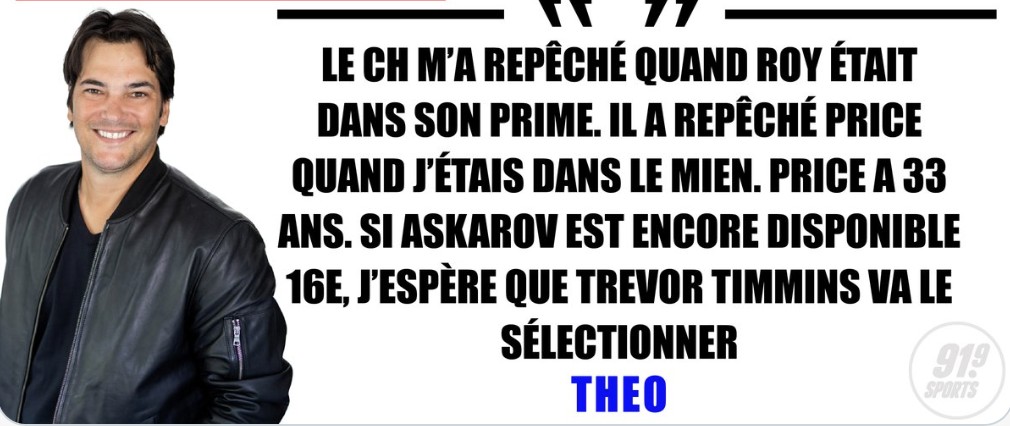 HAHA...Théodore veut que Price soit comme lui...